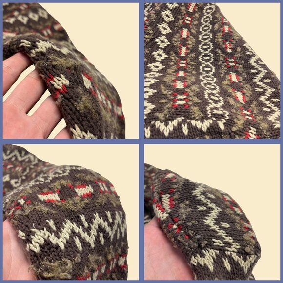 1990s GAP kids XL cardigan sweater, vintage XL (age 11-12) brown/red sweater - Picture 3 of 8